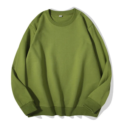 Sudadera unisex de manga larga con cuello redondo, colores lisos