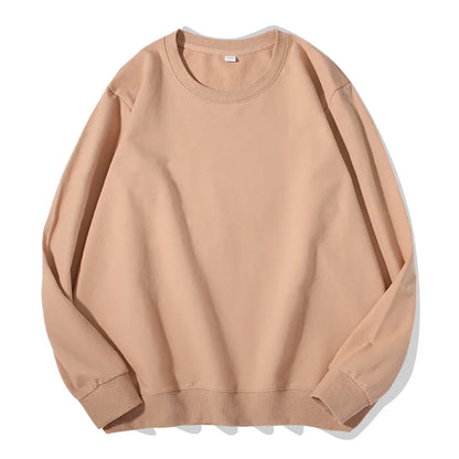 Sudadera unisex de manga larga con cuello redondo, colores lisos