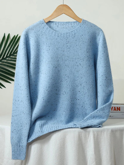 Maglione unisex a maniche lunghe con scollo rotondo e motivo mélange