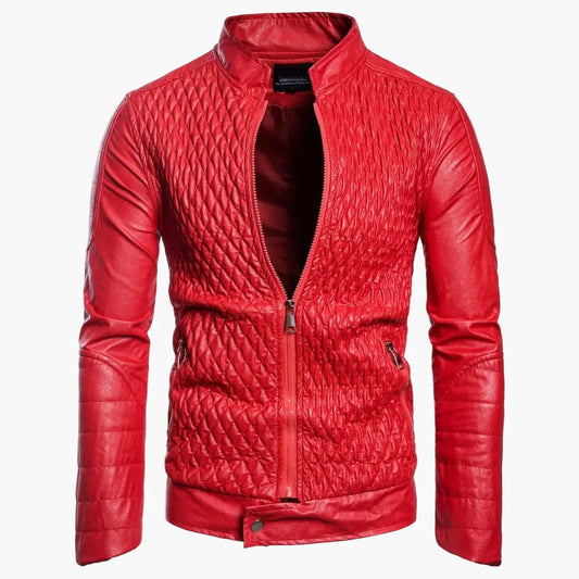 Heren gewatteerd jack in moderne biker-stijl voor vrijetijd en dagelijks gebruik