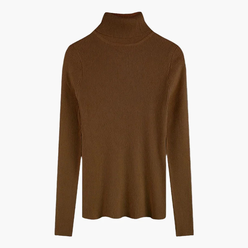 Dolcevita da donna in maglia elegante autunno inverno manica lunga