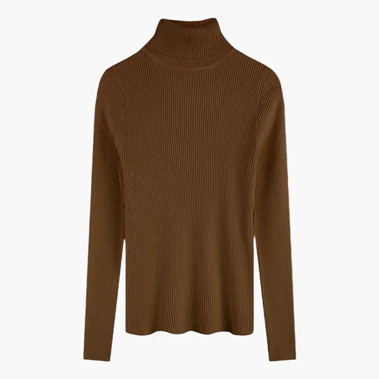 Damernas polotröja stickad elegant höst vinter långärmad