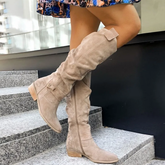 Bottes montantes au genou style casual pour femme – Bottes élégantes et confortables pour le quotidien