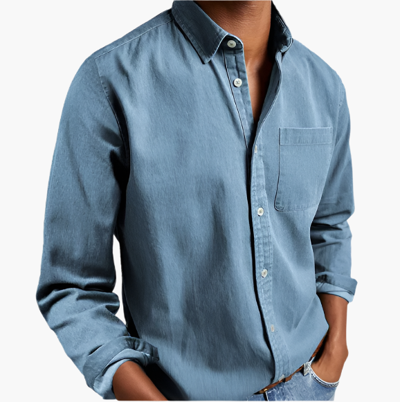 Heren Casual overhemd Denim – Klassiek Button-Down voor dagelijks gebruik & kantoor