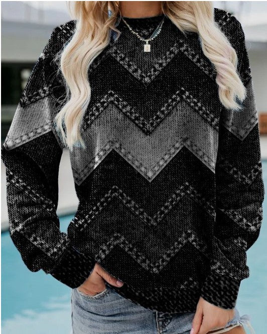 Sweater voor dames met ronde hals en lange mouwen