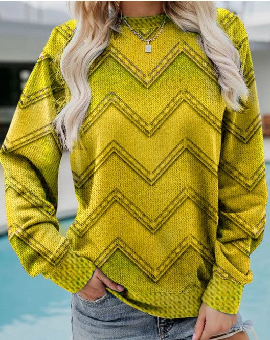 Sweater voor dames met ronde hals en lange mouwen