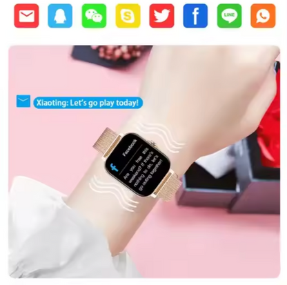 Dame smartklokke fitness tracker med helsefunksjoner og varsler – Stilfull klokke for hverdag, sport og velvære
