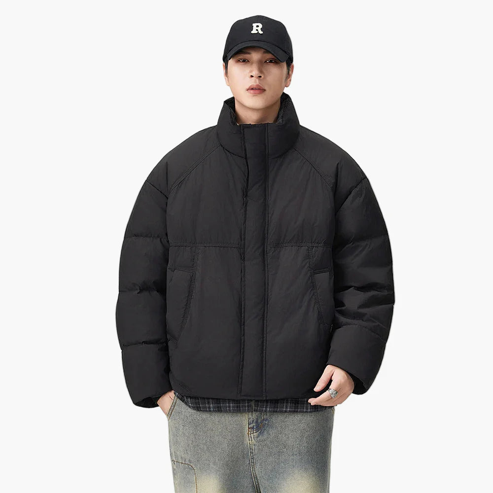 Herre Oversize pufferjakke i streetwear-stil – Avslappet overgangsjakke for hverdag og fritid
