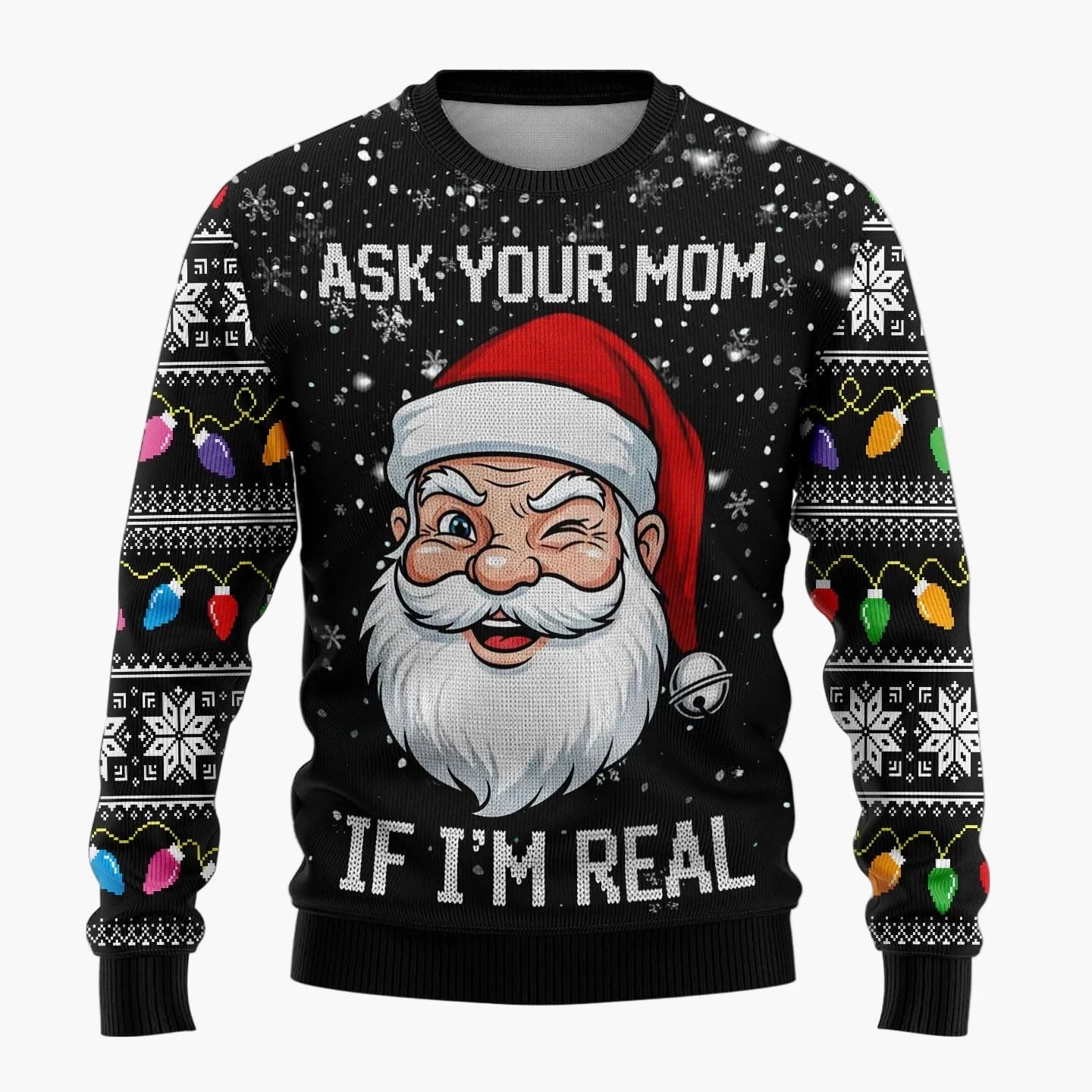 Męski zabawny świąteczny sweter Ugly Christmas Sweater z figlarnym Mikołajem na imprezy