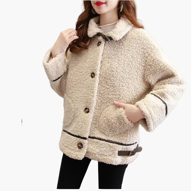 Damen Teddyfell Übergangsjacke – Modischer Freizeit-Look für Herbst & Winter