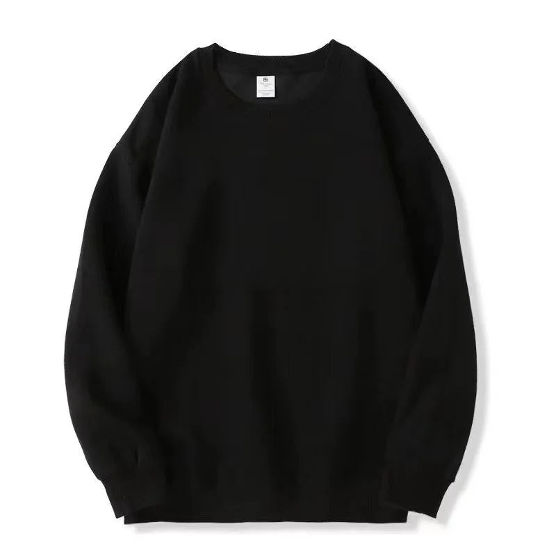Pullover felpa unisex basic a maniche lunghe e girocollo, multicolore
