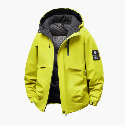 Herre Vinterjakke utendørs hettejakke vanntett vindtett casual stil