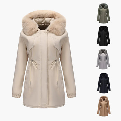 Dames winterjack met capuchon en nepbontkraag – Modieuze parka voor koude dagen