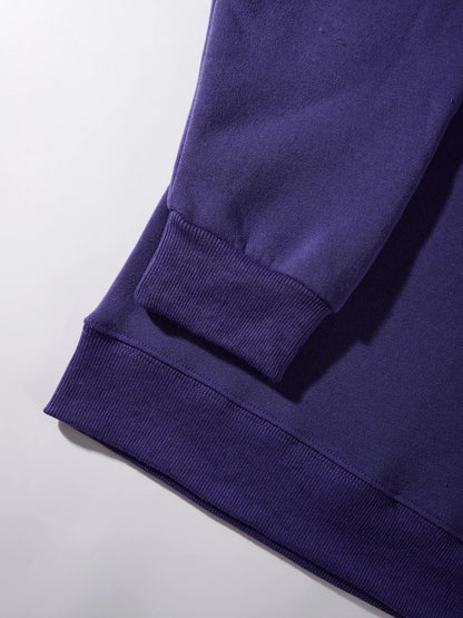 Unisex sweatshirt med rund hals, oversized genser i fiolett