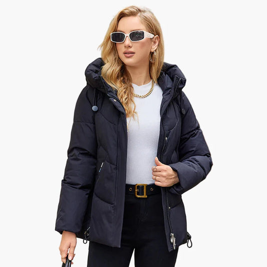 Dames gewatteerde jas met capuchon – Modieuze winterjas voor dagelijks gebruik en outdoor