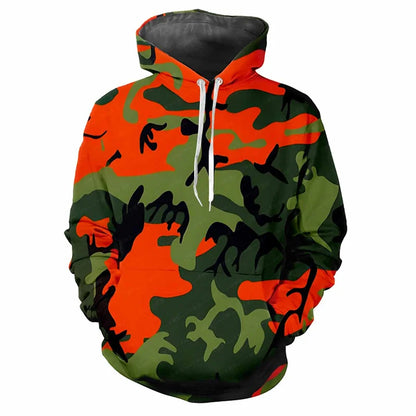 Hoodie Camouflage-Muster Kapuzenpullover mit Kängurutasche