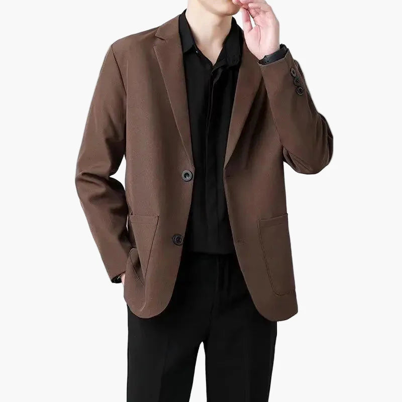 Męski nowoczesny marynarka biznesowa – elegancki blazer do biura i na co dzień