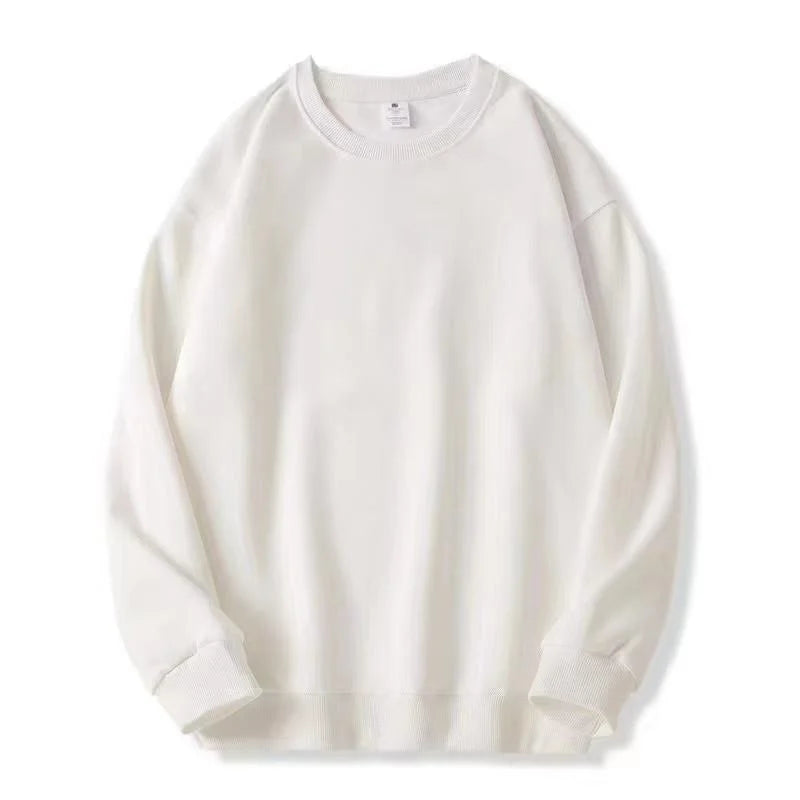 Pullover felpa unisex basic a maniche lunghe e girocollo, multicolore