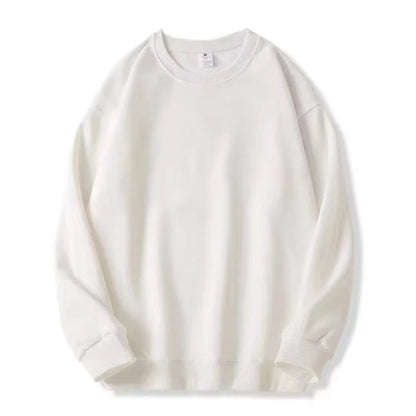 Pullover felpa unisex basic a maniche lunghe e girocollo, multicolore