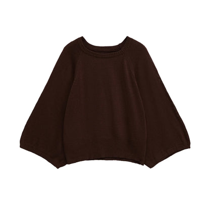 Damen Strickpullover Oversize Rundhals Cremefarben