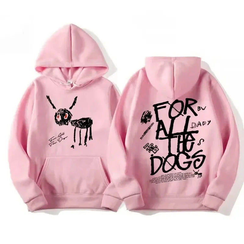 Bluza z kapturem i wyrazistym nadrukiem – motyw For All The Dogs