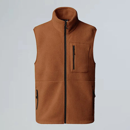 Gilet polaire à col montant avec fermeture éclair et poches
