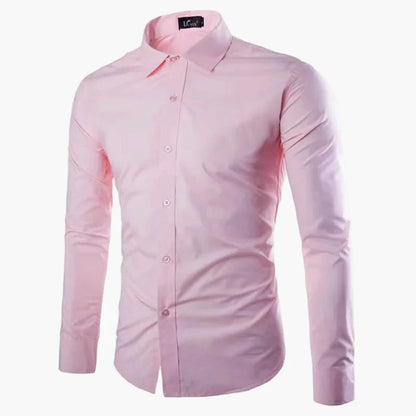 Męska koszula biznesowo-casualowa – Elegancka koszula z długim rękawem, slim fit, uniwersalna do biura i na co dzień