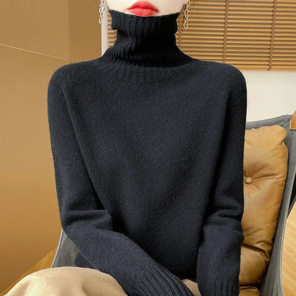 Damen Rollkragenpullover mit langen Ärmeln - Kuscheliger Strickpullover
