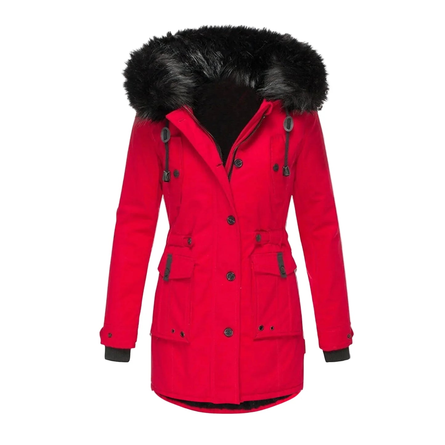 Giacca invernale da donna stile vintage con cappuccio e collo in pelliccia – Elegante cappotto per tutti i giorni e tempo libero