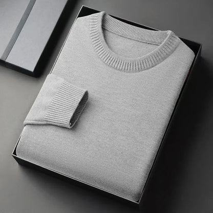 Unisex Basic Pullover Rundhals Langarm Strickpullover Einfarbig