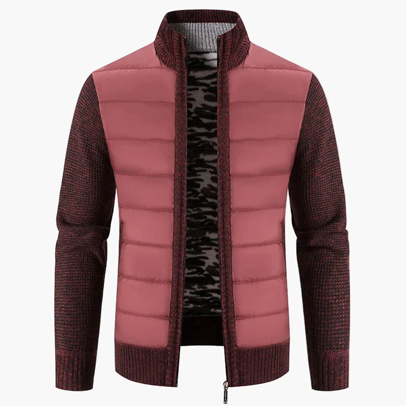 Herre quiltet jakke i urban casual look – Komfortabel fritids-zipper med strikkede ærmer