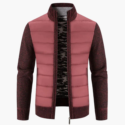 Herre quiltet jakke i urban casual look – Komfortabel fritids-zipper med strikkede ærmer