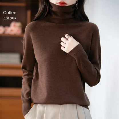 Dolcevita da donna a maniche lunghe, in maglia fine, modello basic