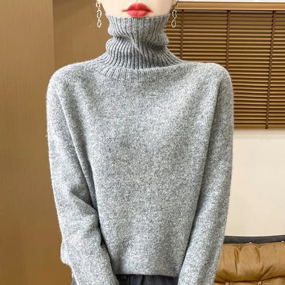 Damen Rollkragenpullover mit langen Ärmeln - Kuscheliger Strickpullover