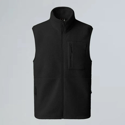 Gilet polaire à col montant avec fermeture éclair et poches