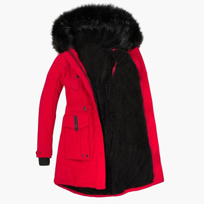 Giacca invernale da donna stile vintage con cappuccio e collo in pelliccia – Elegante cappotto per tutti i giorni e tempo libero