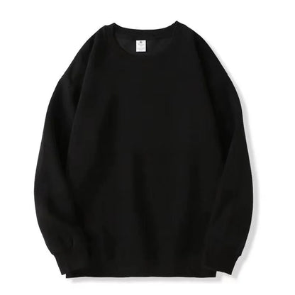 Pullover felpa unisex basic a maniche lunghe e girocollo, multicolore