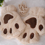 Kitty | Vingerloze handschoenen met pootafdruk