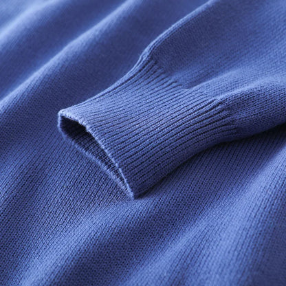 Pullover da uomo con scollo rotondo, in maglia, tinta unita, a maniche lunghe