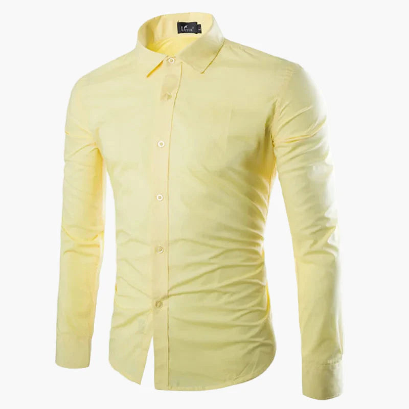 Męska koszula biznesowo-casualowa – Elegancka koszula z długim rękawem, slim fit, uniwersalna do biura i na co dzień