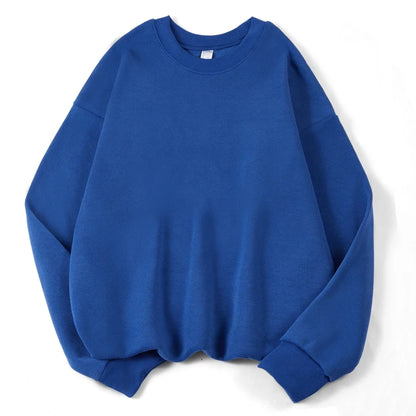Unisex sweatshirt med rund hals, oversized genser i fiolett