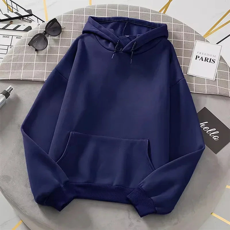 Sweat à capuche basique unisexe avec poche kangourou, coloris unis