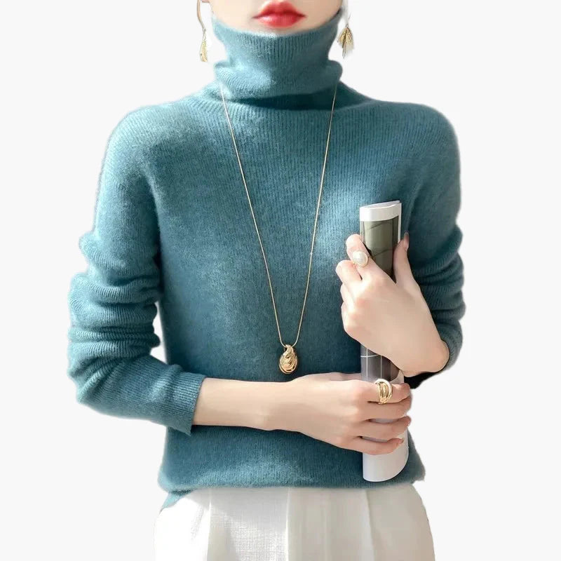 Damen Rollkragenpullover Elegant Minimalistisch – Perfekt für Büro & Alltag
