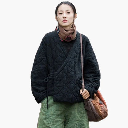 Dames kimono-jack in vintage stijl – Comfortabel overgangsjack voor dagelijks gebruik en vrije tijd