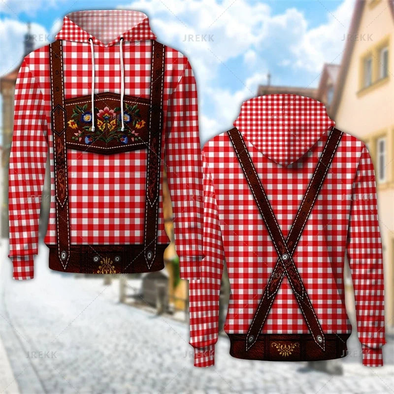Sweat à capuche au design traditionnel avec imprimé de bretelles et de motifs