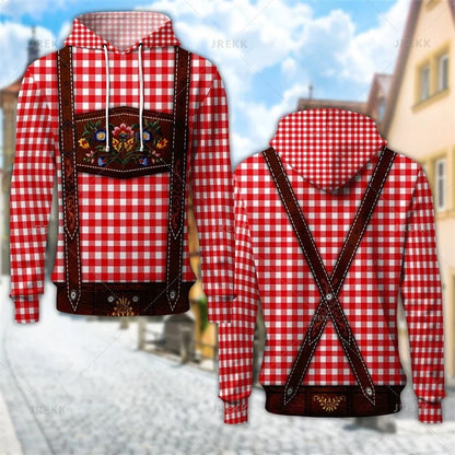 Sweat à capuche au design traditionnel avec imprimé de bretelles et de motifs