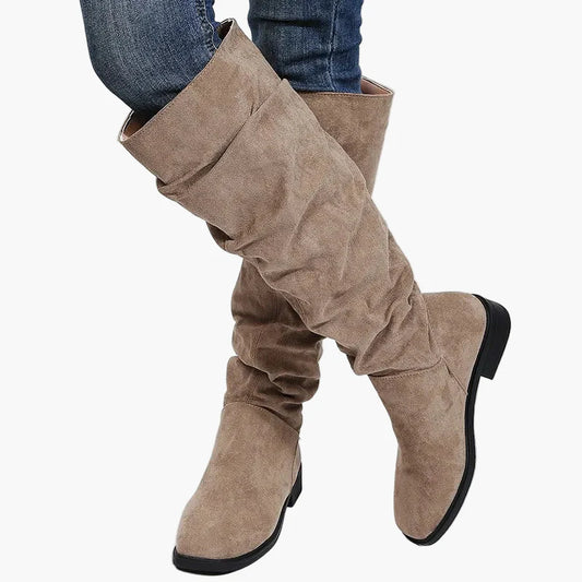 Bottes mi-genou femme style slouchy pour le quotidien et les loisirs