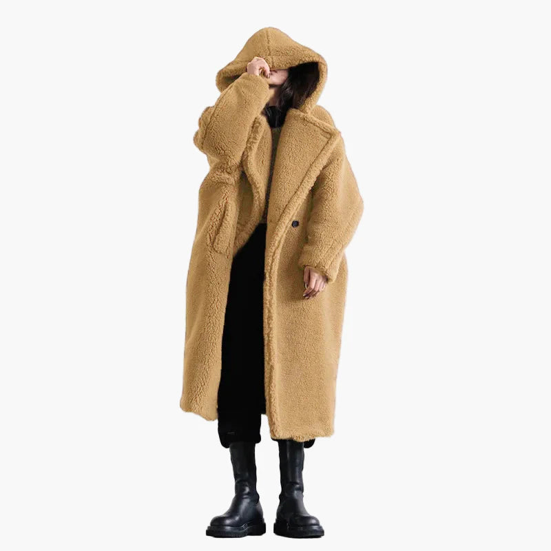 Damen Oversize Kapuzenmantel im Streetstyle für Herbst und Winter