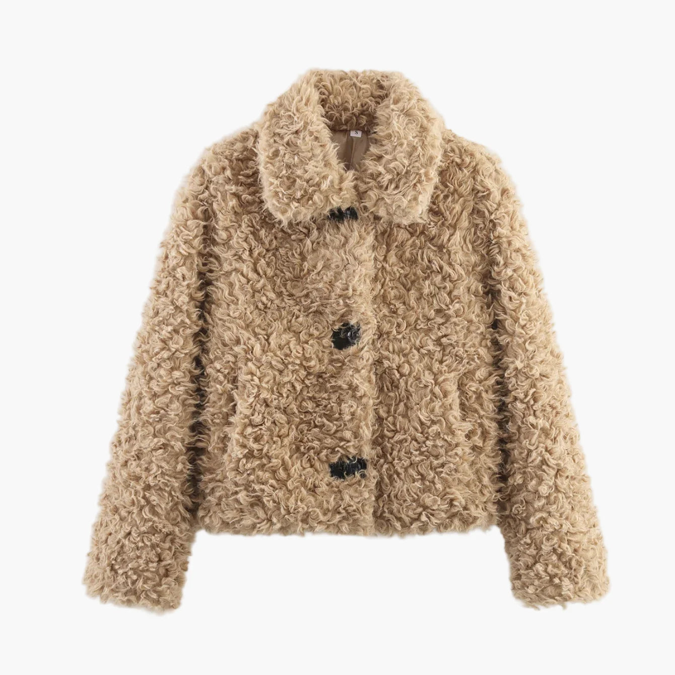 Dam teddyjacka i vintage-look – Moderiktig kort jacka för höst och vinter