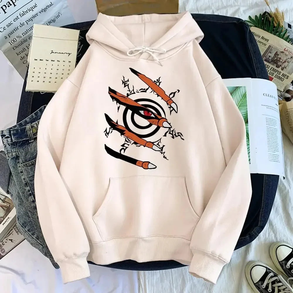 Hoodie mit Krallen-Grafik, Kapuze und Kängurutasche für Damen & Herren